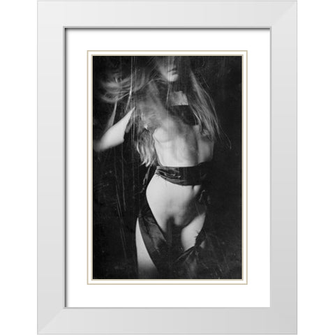 Untitled White Modern Wood Framed Art Print with Double Matting by Bousca, Bogdan