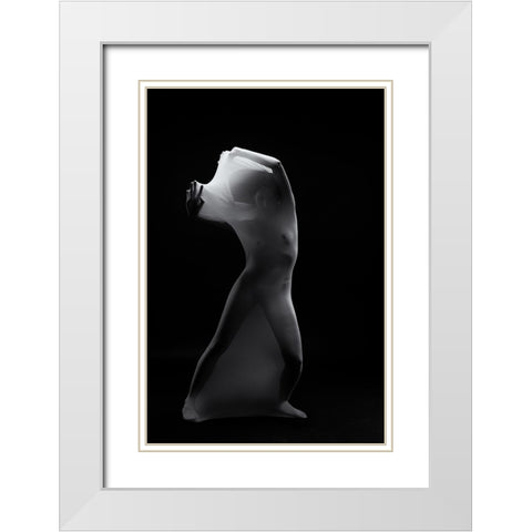 Flounder White Modern Wood Framed Art Print with Double Matting by Ding, Sunny