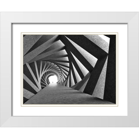 Rotate White Modern Wood Framed Art Print with Double Matting by Bunjamin, Antonyus