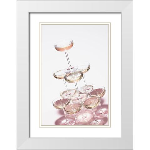 Champagne tower_1 White Modern Wood Framed Art Print with Double Matting by 1x Studio III