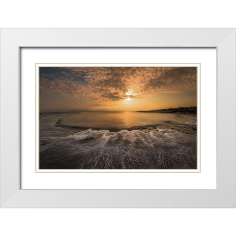 Structure Of Salt White Modern Wood Framed Art Print with Double Matting by Telhami, Isam