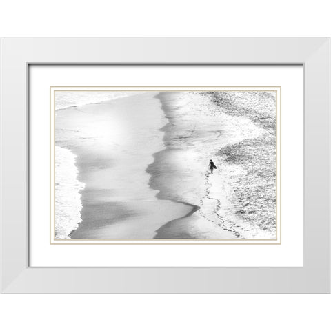 Back On Dry Land White Modern Wood Framed Art Print with Double Matting by Groleau, Michel