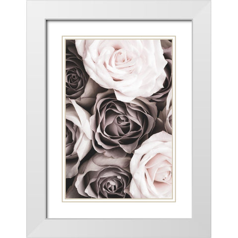 Roses White Modern Wood Framed Art Print with Double Matting by 1x Studio III