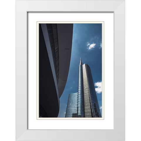 Peak Of Italy White Modern Wood Framed Art Print with Double Matting by Tagliarino, Marco