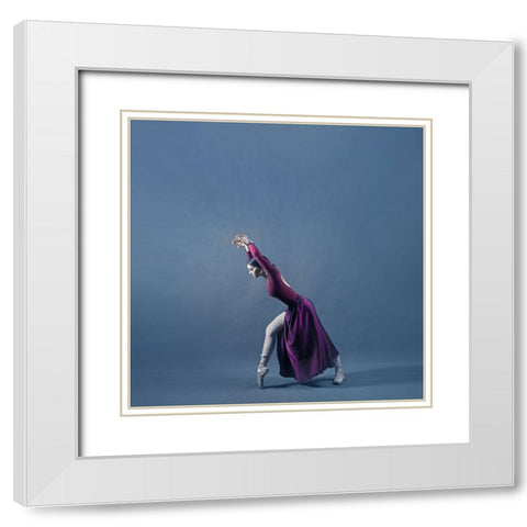 Persian Dancer White Modern Wood Framed Art Print with Double Matting by Hasheminasab, Moein
