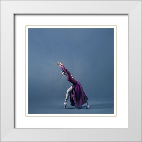 Persian Dancer White Modern Wood Framed Art Print with Double Matting by Hasheminasab, Moein