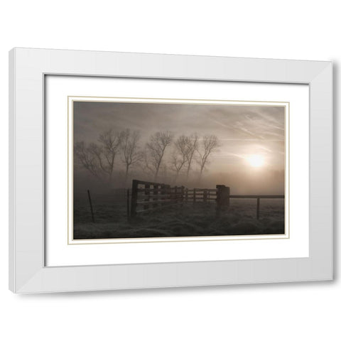 Hazy Morning Symphony White Modern Wood Framed Art Print with Double Matting by Depaepe, Yvette