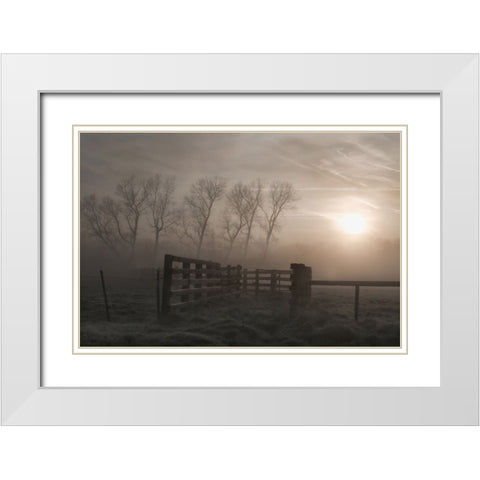 Hazy Morning Symphony White Modern Wood Framed Art Print with Double Matting by Depaepe, Yvette