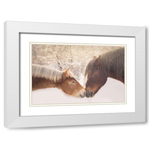 Meeting In The Frozen Valley White Modern Wood Framed Art Print with Double Matting by Reale, Ludovico
