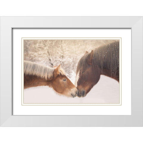 Meeting In The Frozen Valley White Modern Wood Framed Art Print with Double Matting by Reale, Ludovico