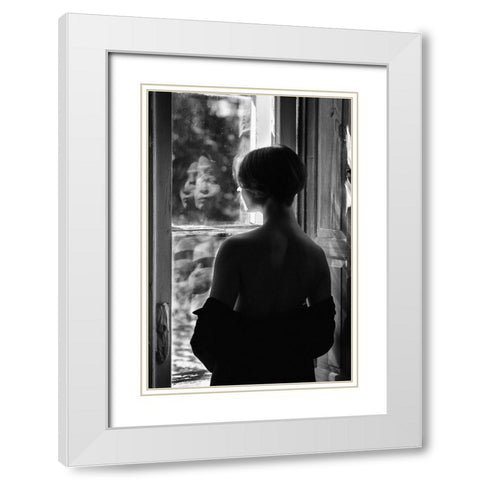 Devil In You White Modern Wood Framed Art Print with Double Matting by Kapsha, Eduards