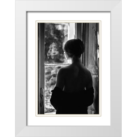 Devil In You White Modern Wood Framed Art Print with Double Matting by Kapsha, Eduards