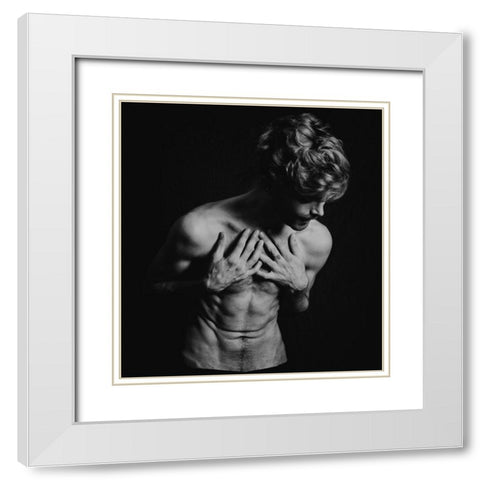 IM Alive! White Modern Wood Framed Art Print with Double Matting by Haghi, Babak
