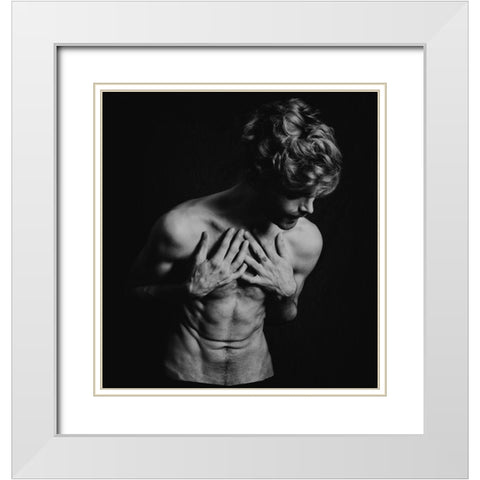 IM Alive! White Modern Wood Framed Art Print with Double Matting by Haghi, Babak