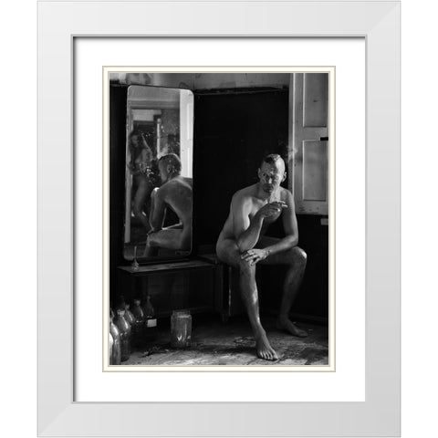 Hate It When You Leave White Modern Wood Framed Art Print with Double Matting by Kapsha, Eduards