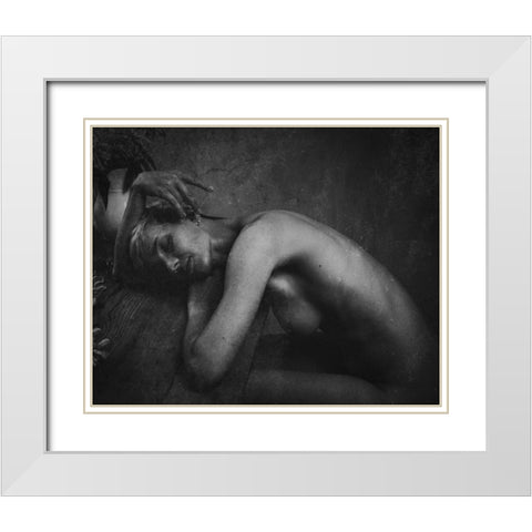 The Sleeping.... White Modern Wood Framed Art Print with Double Matting by Kurz, Christian