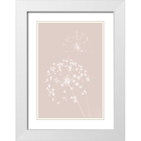 Dried Flower Pink White Modern Wood Framed Art Print with Double Matting by 1x Studio III