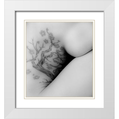 Arbre En El Cos White Modern Wood Framed Art Print with Double Matting by Noguera, Cesc