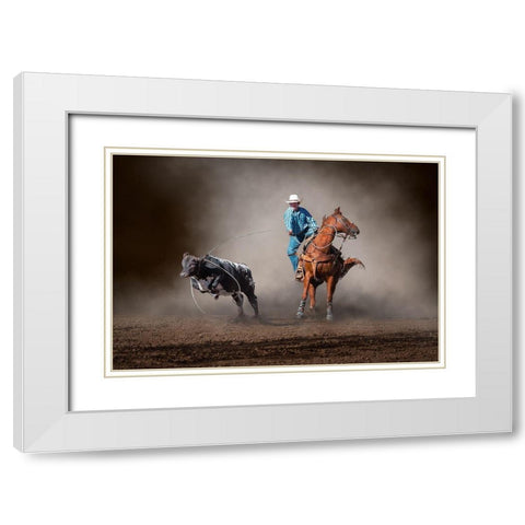 Roped White Modern Wood Framed Art Print with Double Matting by Ma, Frank