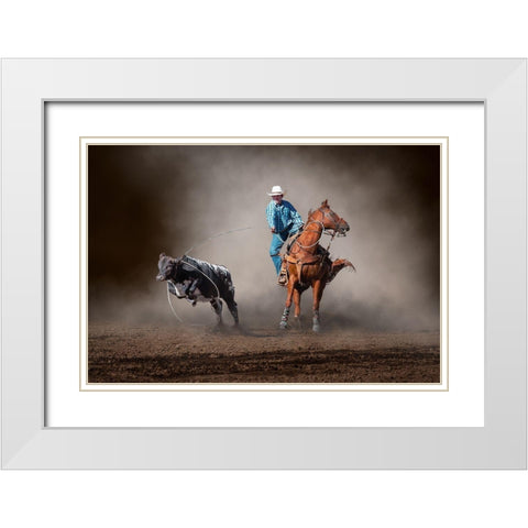 Roped White Modern Wood Framed Art Print with Double Matting by Ma, Frank