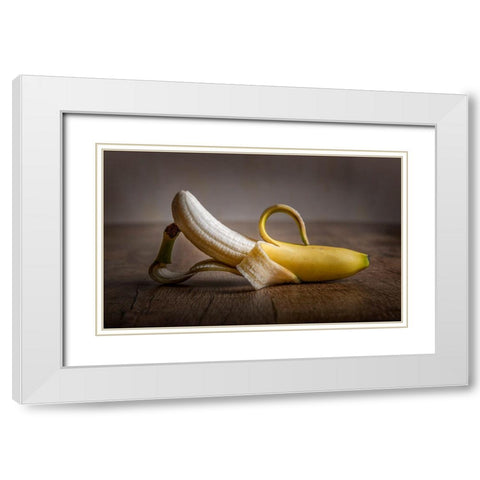 Miss Banana White Modern Wood Framed Art Print with Double Matting by Coenders, Chris