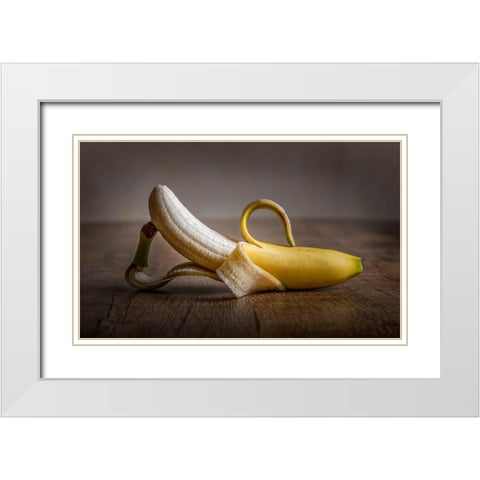 Miss Banana White Modern Wood Framed Art Print with Double Matting by Coenders, Chris