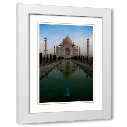 Taj Mahal White Modern Wood Framed Art Print with Double Matting by Usmanova, Larisa