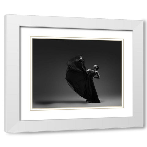The Kick White Modern Wood Framed Art Print with Double Matting by Li, Rob