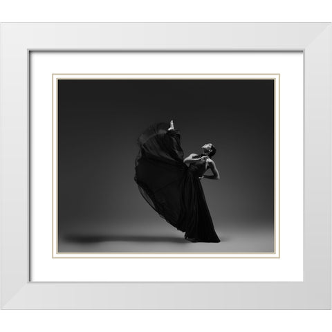 The Kick White Modern Wood Framed Art Print with Double Matting by Li, Rob