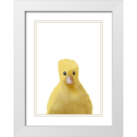 Duck White Modern Wood Framed Art Print with Double Matting by 1x Studio II