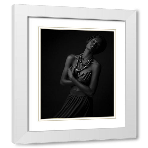 Ebony White Modern Wood Framed Art Print with Double Matting by Diaz, Anderson