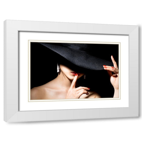 Shadow White Modern Wood Framed Art Print with Double Matting by Washimi, Masatoshi