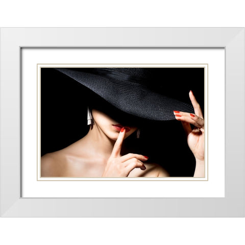 Shadow White Modern Wood Framed Art Print with Double Matting by Washimi, Masatoshi