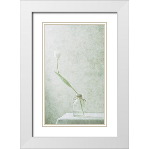 Ephemeral White (2) White Modern Wood Framed Art Print with Double Matting by Devos, Delphine