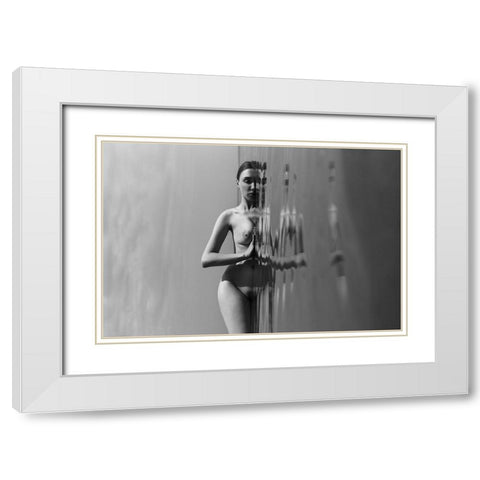 Meditation White Modern Wood Framed Art Print with Double Matting by Faletkin, Mikhail