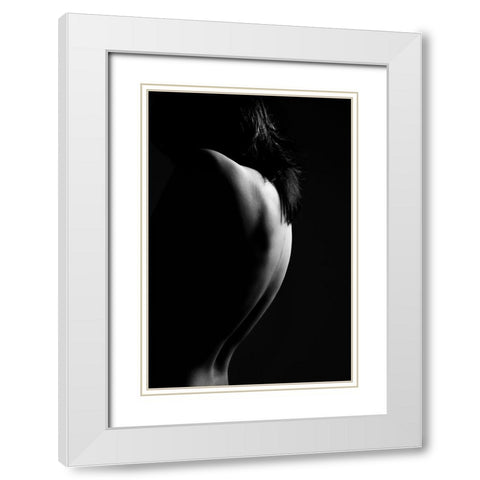 Back White Modern Wood Framed Art Print with Double Matting by Kondo, Masami