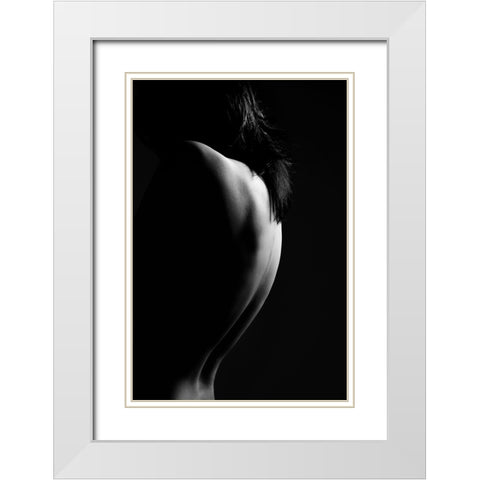 Back White Modern Wood Framed Art Print with Double Matting by Kondo, Masami