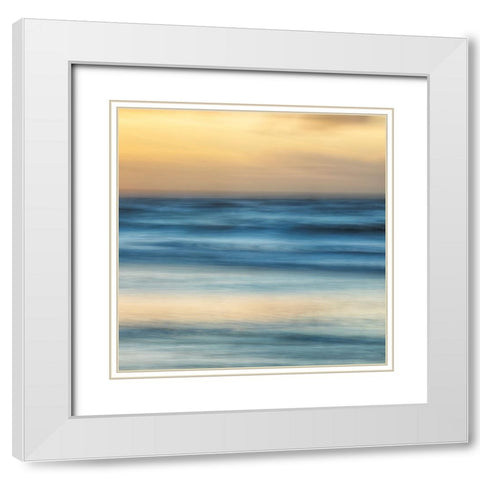 Gold And Blue White Modern Wood Framed Art Print with Double Matting by Hullot Scalvenzi, Benjamine