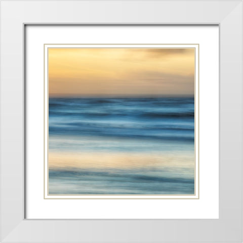Gold And Blue White Modern Wood Framed Art Print with Double Matting by Hullot Scalvenzi, Benjamine
