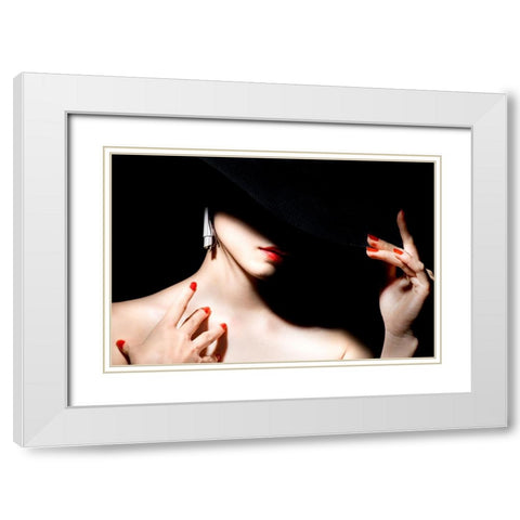 Red White Modern Wood Framed Art Print with Double Matting by Washimi, Masatoshi