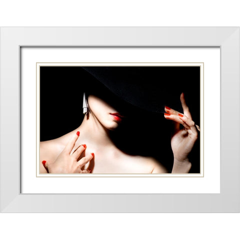 Red White Modern Wood Framed Art Print with Double Matting by Washimi, Masatoshi