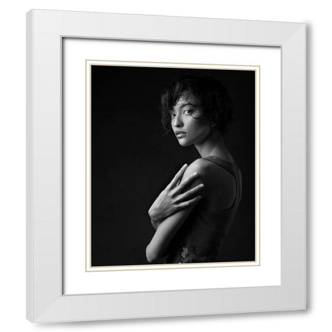 America White Modern Wood Framed Art Print with Double Matting by Diaz, Anderson