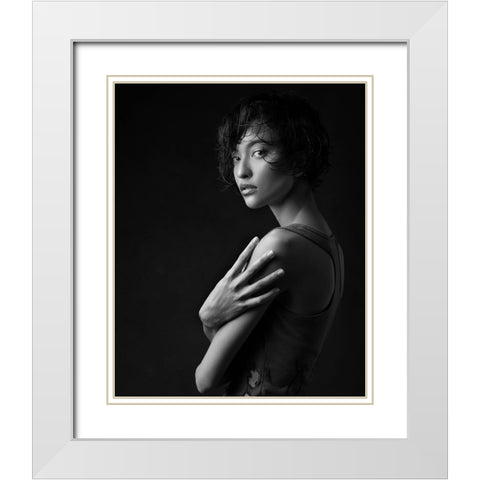 America White Modern Wood Framed Art Print with Double Matting by Diaz, Anderson