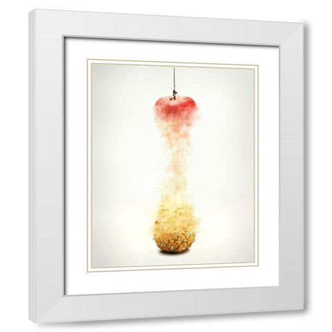 Plus Pine White Modern Wood Framed Art Print with Double Matting by kazutoshikawakami