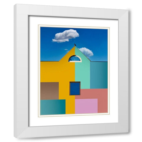 The Raven White Modern Wood Framed Art Print with Double Matting by Orbach, Arnon