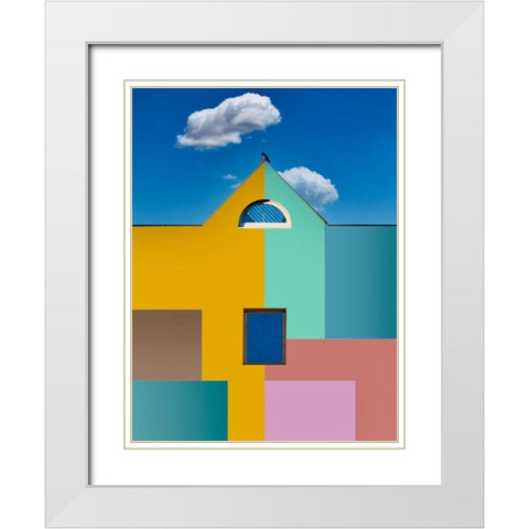 The Raven White Modern Wood Framed Art Print with Double Matting by Orbach, Arnon