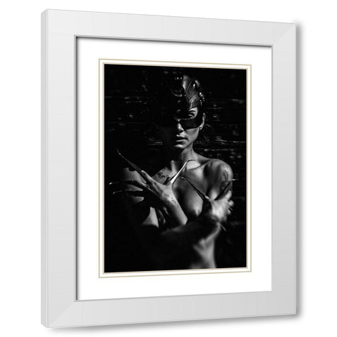 Untitled White Modern Wood Framed Art Print with Double Matting by Bousca, Bogdan