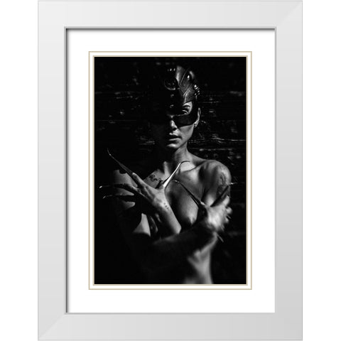 Untitled White Modern Wood Framed Art Print with Double Matting by Bousca, Bogdan