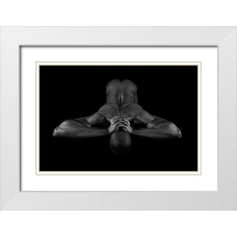 K.E. Iv White Modern Wood Framed Art Print with Double Matting by Huber, Markus