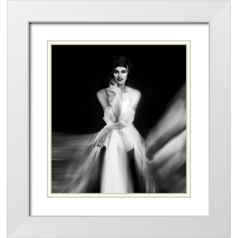 The Wait White Modern Wood Framed Art Print with Double Matting by Punyet Miro, Carles